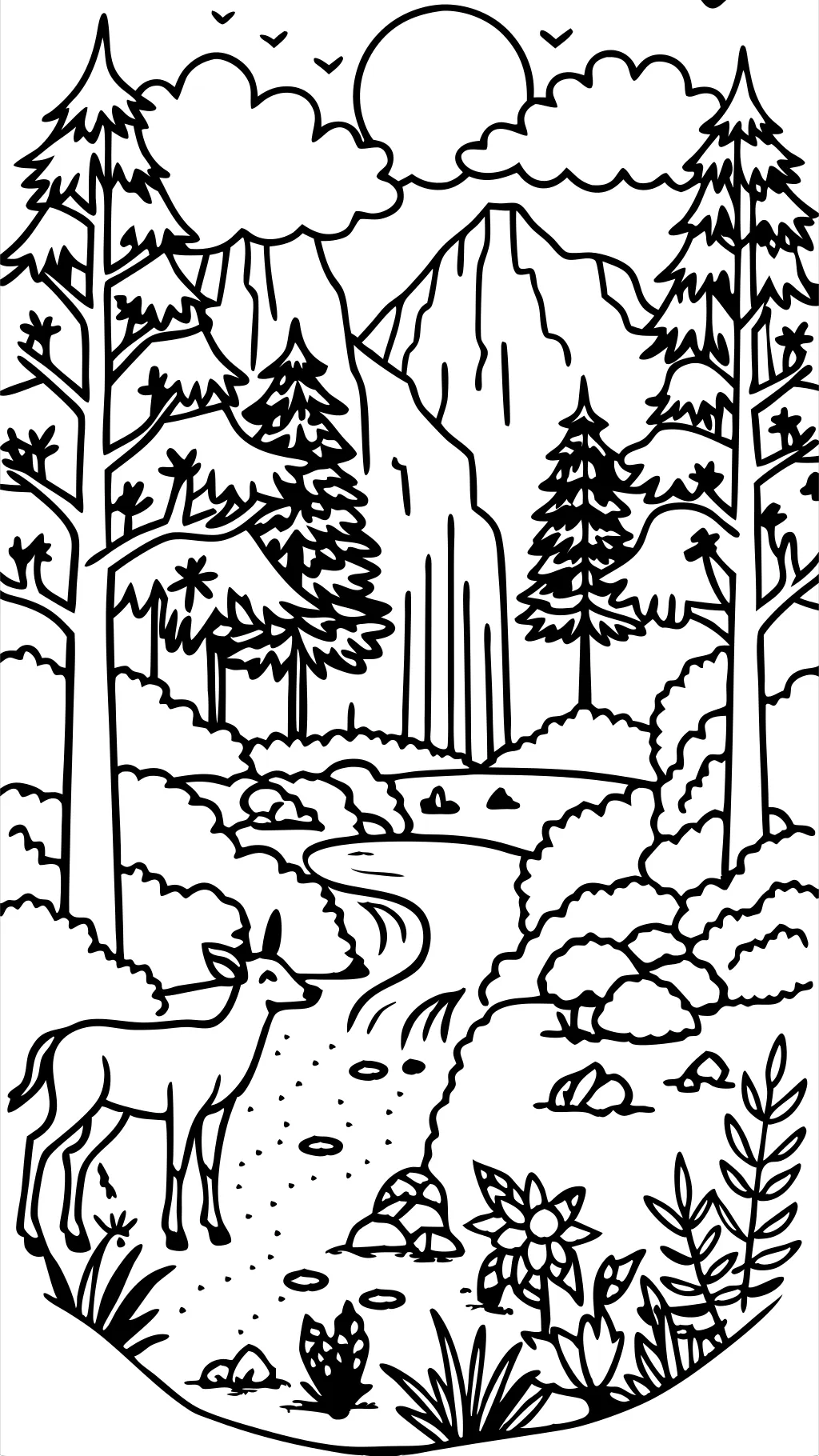 nature scenery coloring pages for adults